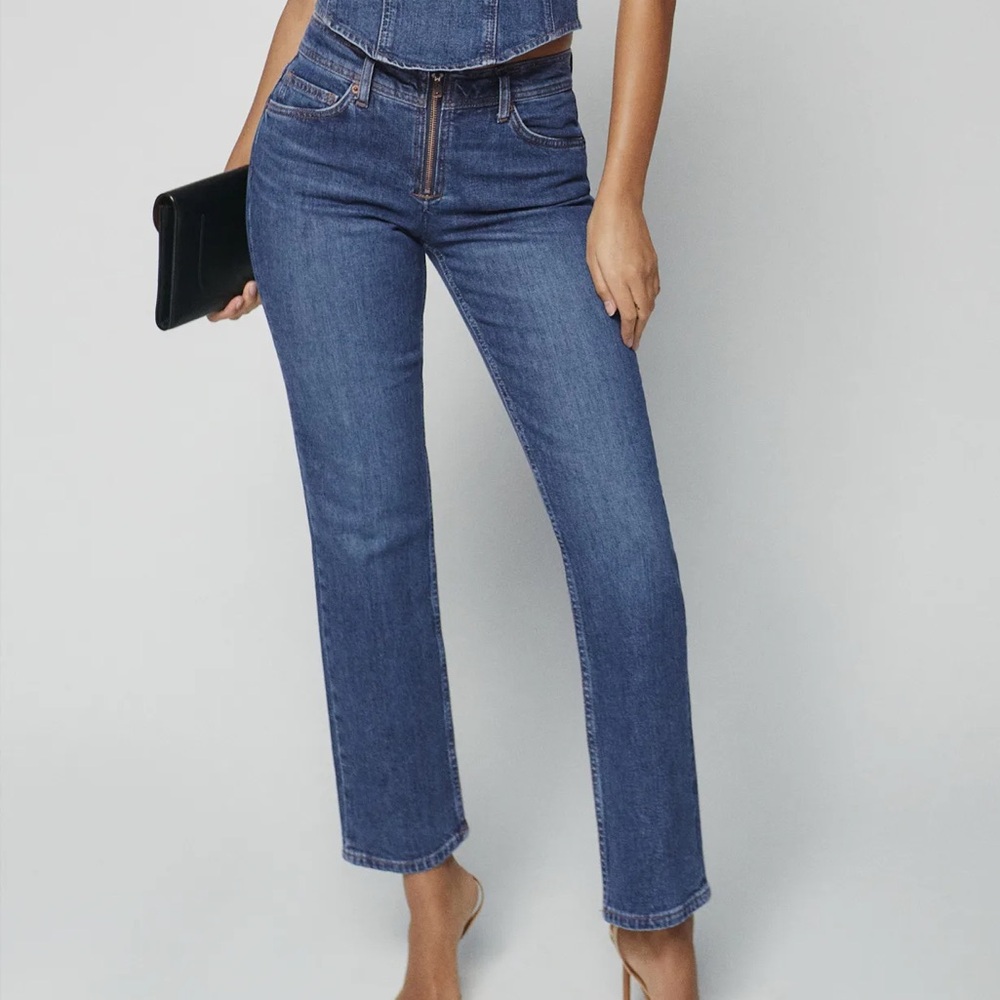 Reformation Julianna Zip Mid Rise Straight Leg Jeans Mesa - Size 26